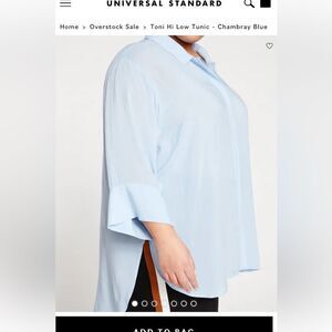 Universal Standard Flowy 3/4 Sleeve Button Up Top Size Large